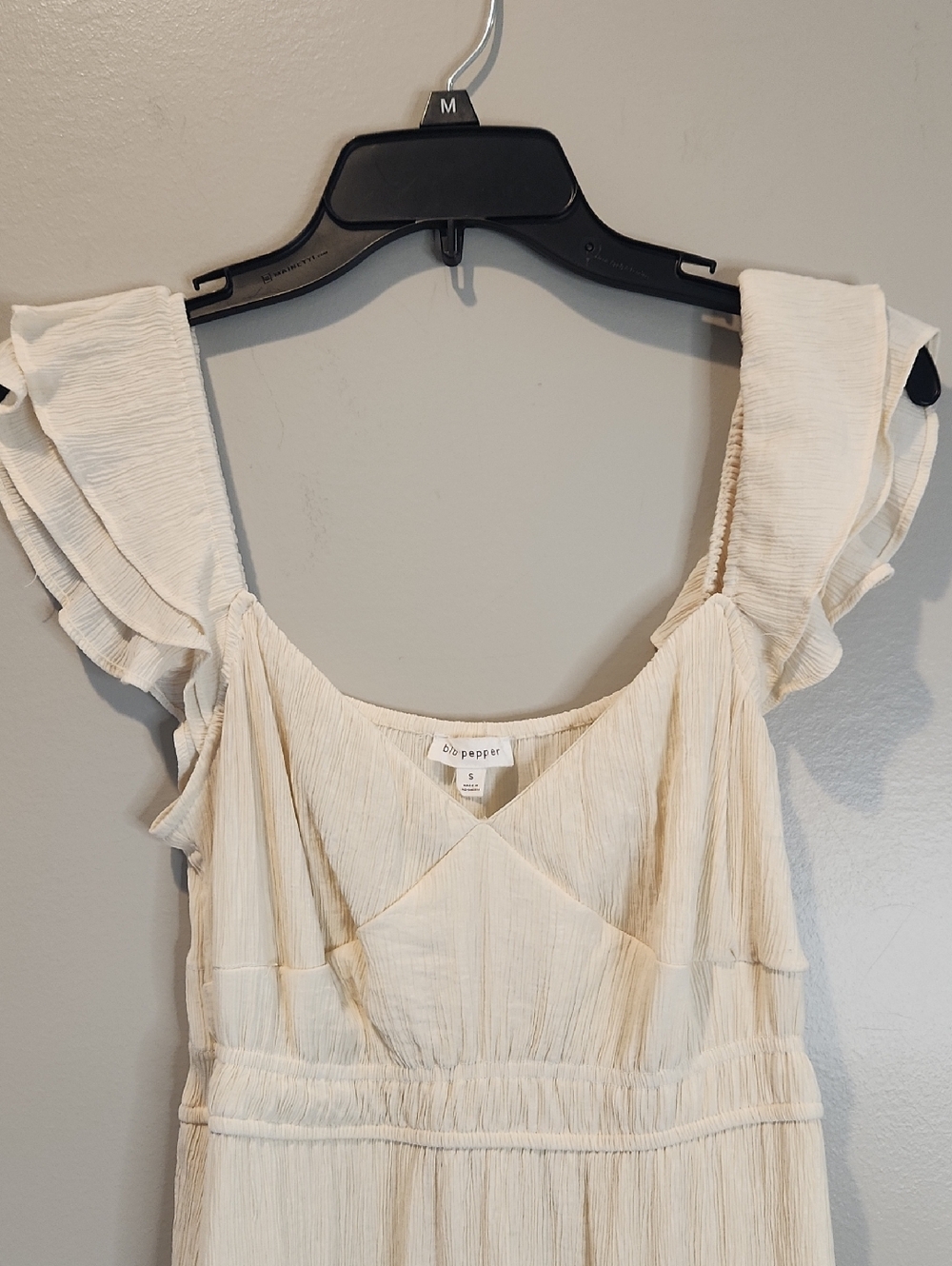 Blu Pepper Cream Ruffled Maxi Dress - Picture 4 of 7
